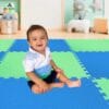 Thảm Xốp Trải Sàn 60x60cm Xanh Dương Miếng Ghép Vân LáThảm Xốp Trải Sàn 60x60cm Xanh Dương Miếng Ghép Vân Lá