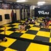 Thảm Tập Gym 1mx1mx3cm EVA Đen - Vàng 2 MặtThảm Trải Sàn Phòng Tập Gym