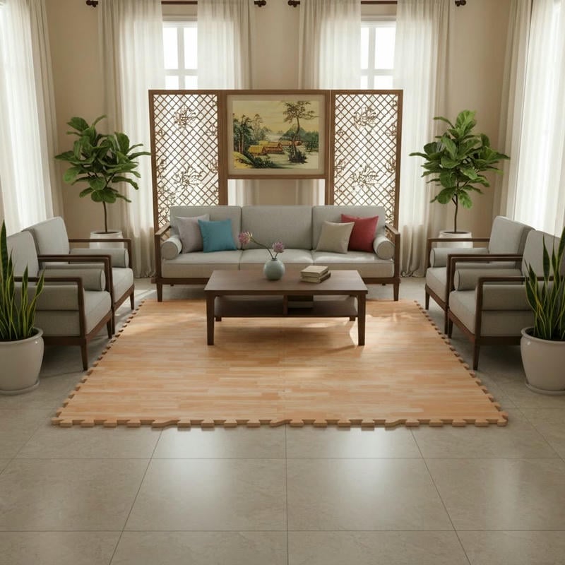 Thảm Xốp Ghép Vân Gỗ 15