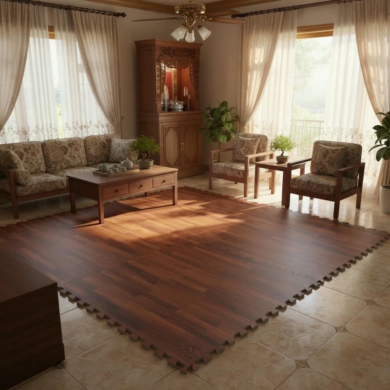 Thảm Xốp Ghép Vân Gỗ 4