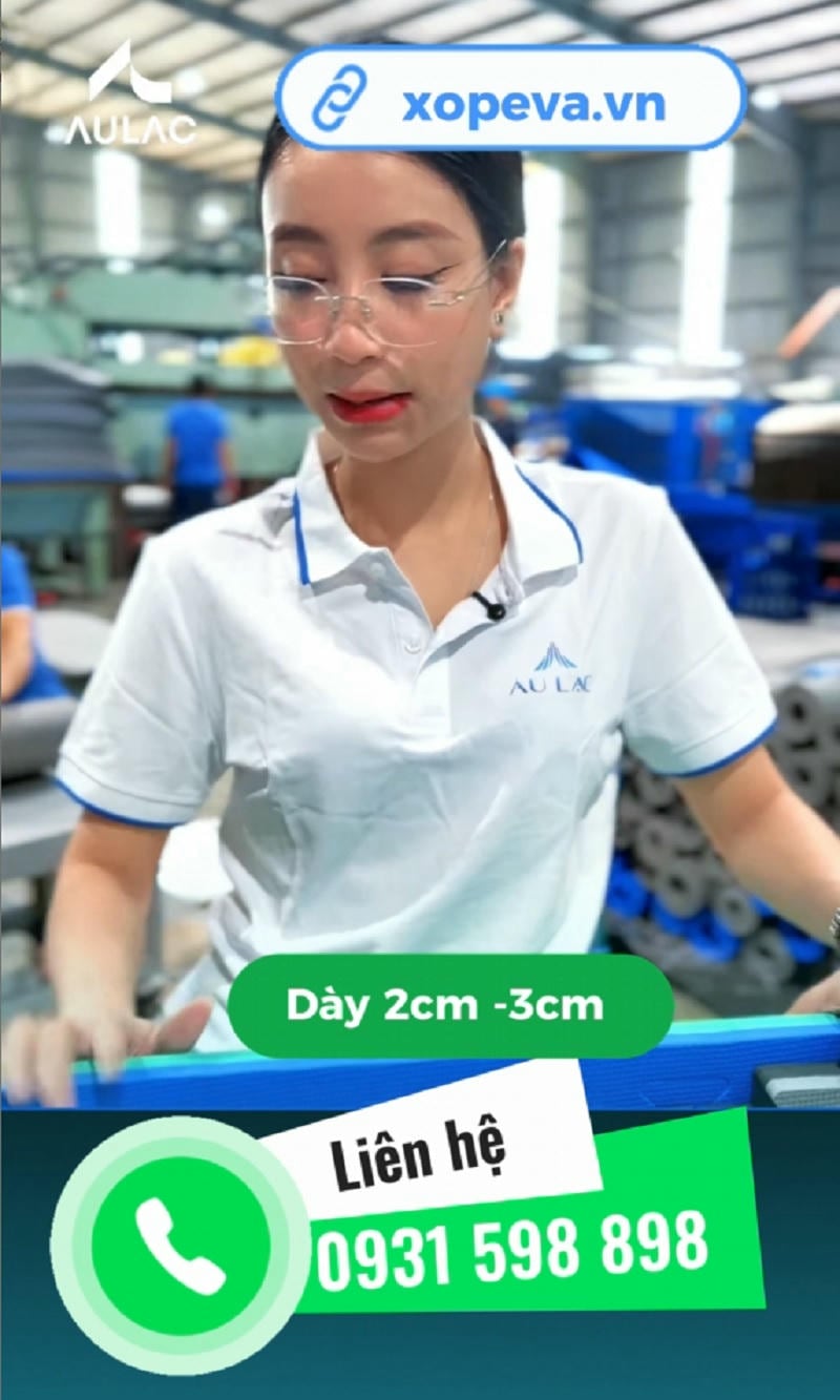 Thông số quan trọng gồm kích thước 1m x 1m, độ dày 3cm, độ cứng EVA